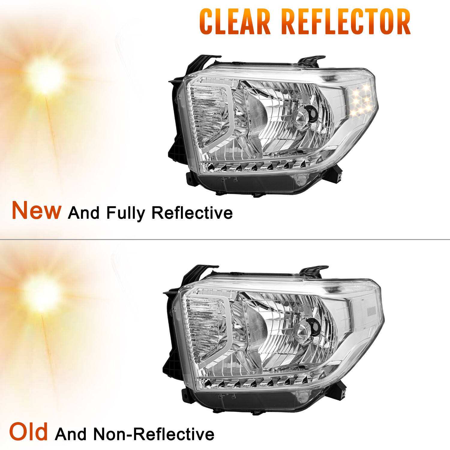 For 201421 Toyota Tundra Chromr Housing Headlights Pair w/o Level