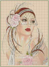 Art Deco Lady in Bronze Counted Cross Stitch Chart No. 1-3a