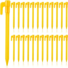 24 Pack Plastic Tent Stakes 5.7 Inch Heavy Duty Canopy Anchoring Pegs Plastic Te