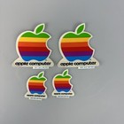 Vintage 80s Apple Computer Stickers Decals Rainbow Macintosh Lot of 4 New