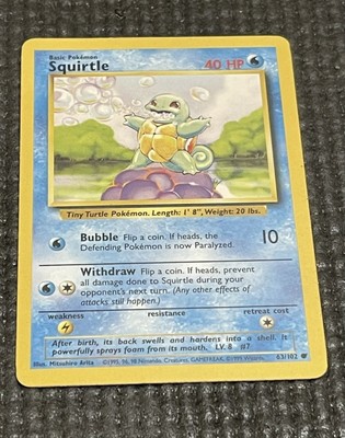 Squirtle 1st edition shadow less
