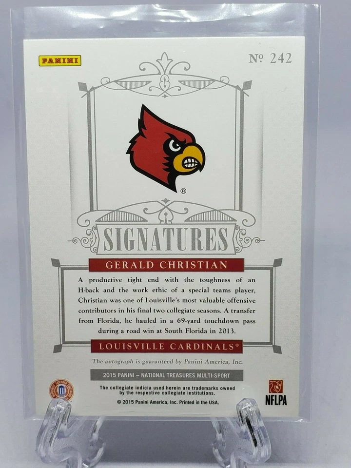 2015 National Treasures College Signatures /25 Gerald Christian Rookie Auto RC - Image 2 of 2