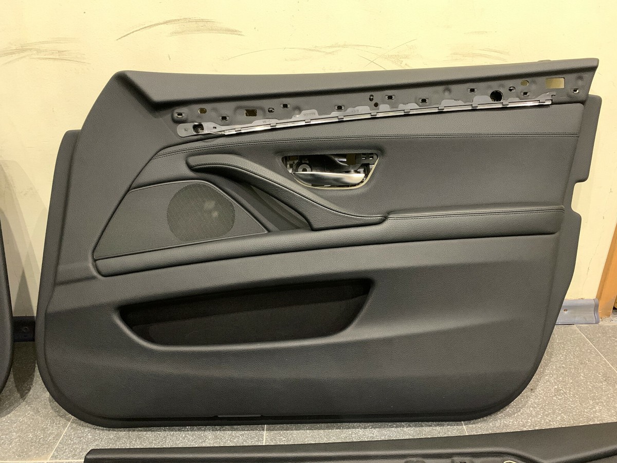 BMW 5 F11 OEM Front Rear Door Trim Panel SET Black Half Leather