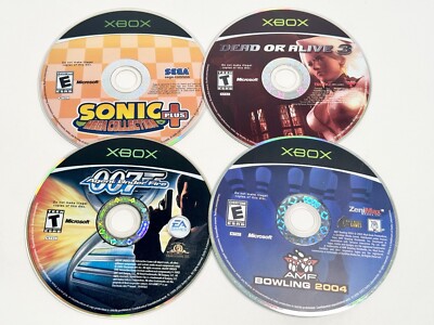 Lot of 4 Original Microsoft Xbox Games Disc Only - Sonic Plus, Dead Or Alive 3