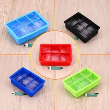 6-Big Cube Giant Jumbo Large Silicone Ice Cube Square Tray Mold Mould UK stock