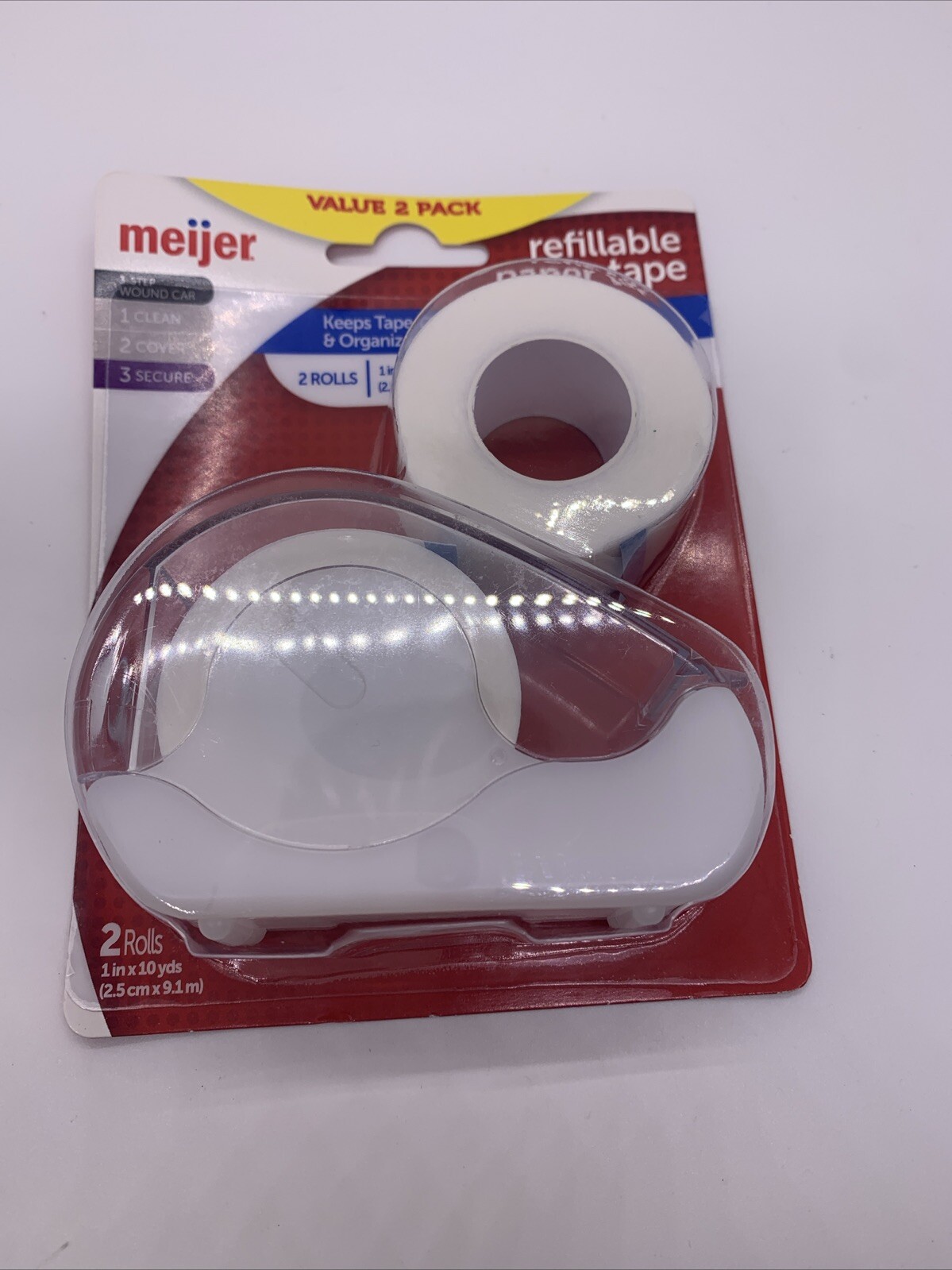 Meijer Brand Value 2 Pk Refillable Paper Tape 3 Step Wound Care