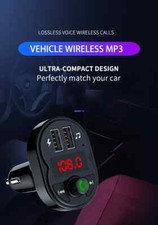 Car Wireless Bluetooth 5.0 FM Transmitter MP3 Player Dual USB Car Charger Adapte