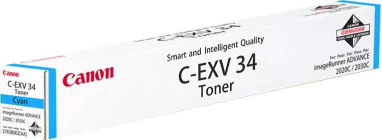 Canon C-EXV34C (3783B002) Cartouche de toner Cyan authentique (TVA incluse) - Photo 1/1