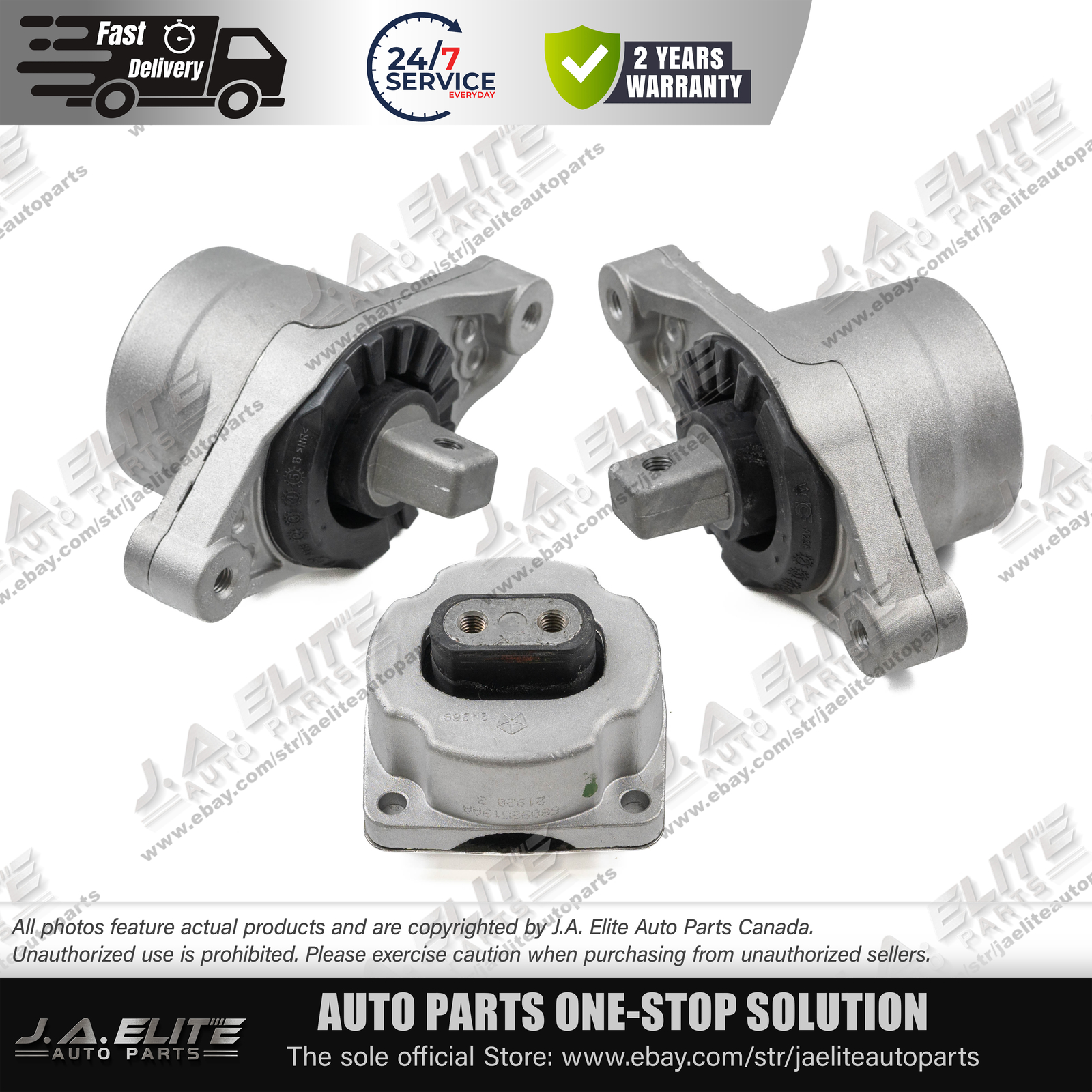 3pcs Engine Transmission Mount Kit fit Maserati Ghibli Quattroporte (14-17) 2WD