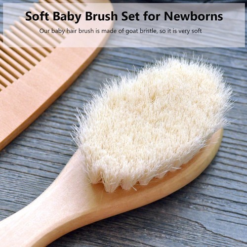 YarraModes Baby Goat Hair Brush and Comb Set for Newborns & Toddlers| Eco-Fri... - Picture 3 of 7