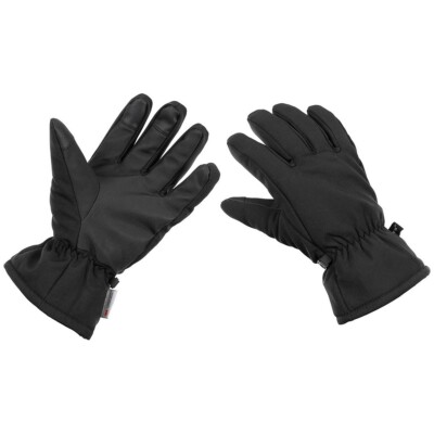 Softshell Gloves MFH, Windproof, Touchscreen Compatible, Black, Size 2XL