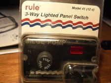 12V-USA MADE NOT MEXICO RULE 3WAY LIGHTED PANEL SWITCH MODEL 41