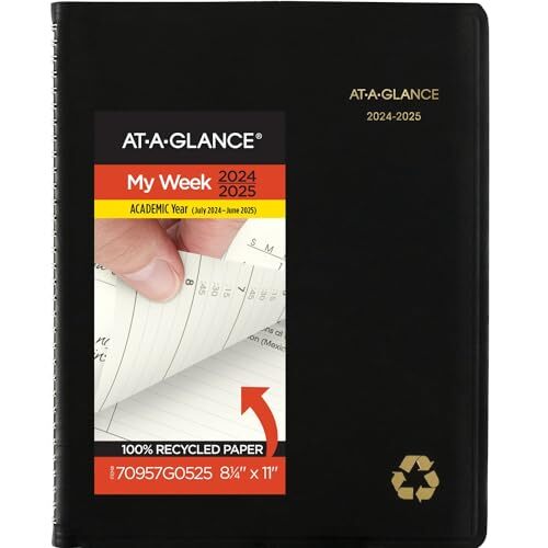 2024-2025 Academic Planner with Weekly, Monthly & Quarter-Hourly Scheduling