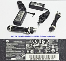 Lot of 2 - HP 65W Blue tip AC Adapter PPP009C 710412-001 714657-001 4.5mm OEM