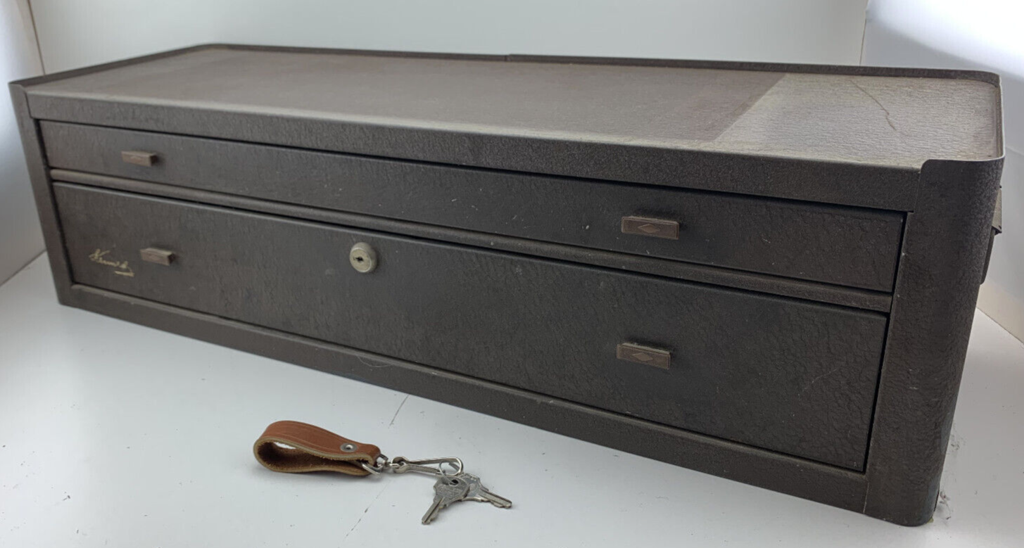 Kennedy 2 Drawer Machinist Riser Tool box Chest Base MC 28 With 2 Keys