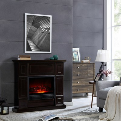 Electric Fireplace Energy Star Rated Adjustable Led Flame Dark