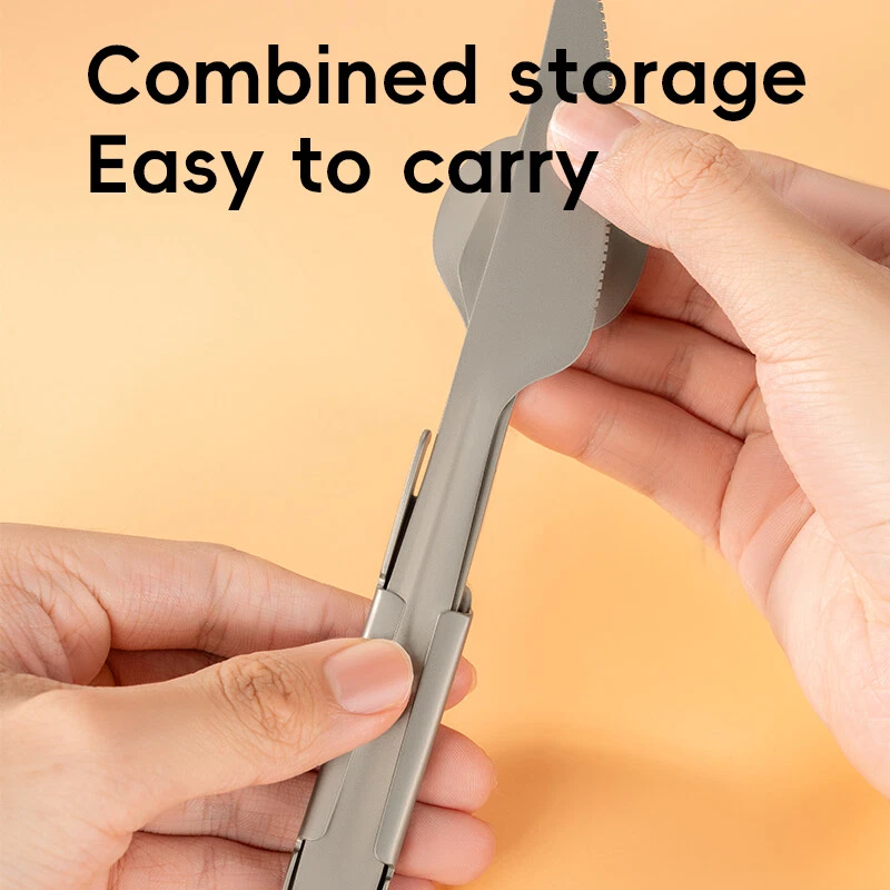 Hot Pure Titanium Tableware Set Outdoor Camping Picnic Chopsticks Fork Set - Image 3 of 4