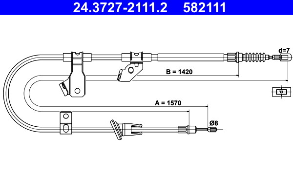 ATE Handbremsseil Rechts FüR Colt CZC 6 1.1-1.5D 06.04-06.12 OE MR955260-image