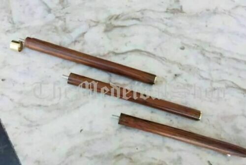 Halloween Antik Messing Hammer Griff 3-fach Vintage Holz Gehstock Stock - Bild 2 von 11