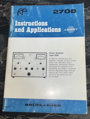 Manuel D'instructions Original Bruel & Kjaer 2511 - En Anglais - Occasion