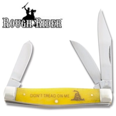Rough Ryder Stockman pocket knife Don't Tread on Me Gadsden Flag Folder