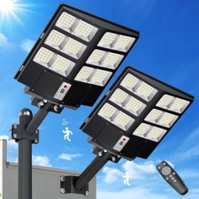 1000W Commercial Solar Street Light Motion Sensor Dusk to Dawn Road Outdoor Lamp