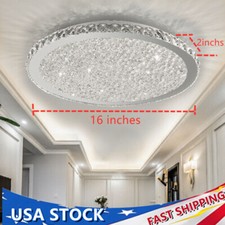 Modern Crystal LED Ceiling Light Fixture Pendant Lamp Flush Mount Chandelier 30W
