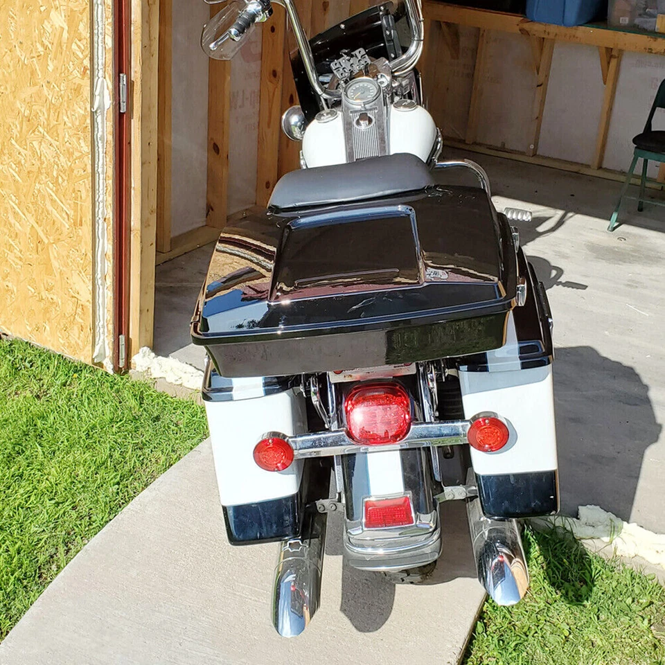Black Razor Trunk Pack w/Backrest For Harley Touring Street Road Glide 1997-2013 Foto 4 de 4