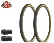 2 ALTA BICYCLE WIRE BEAD TIRES 26x1-3/8 BLACK/GUM CROSS RANGER SEMISLICK W/TUBES