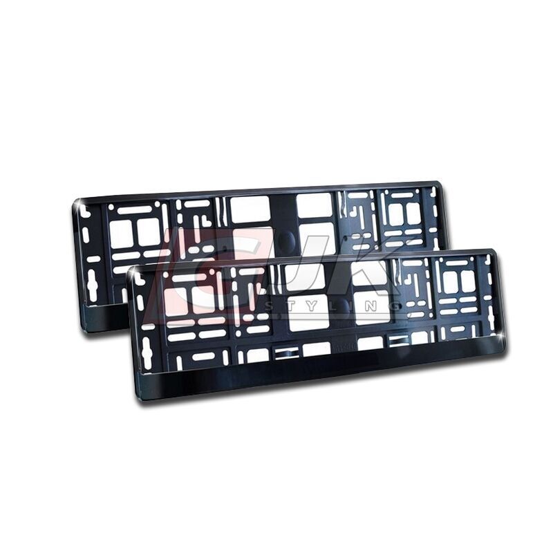 Cadre support plaque immatriculation metallise noir rigide double fixation chassis metallique