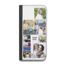 Personalised Photo Grid Vegan Leather Flip iPhone Case for iPhone 14 13 12 11