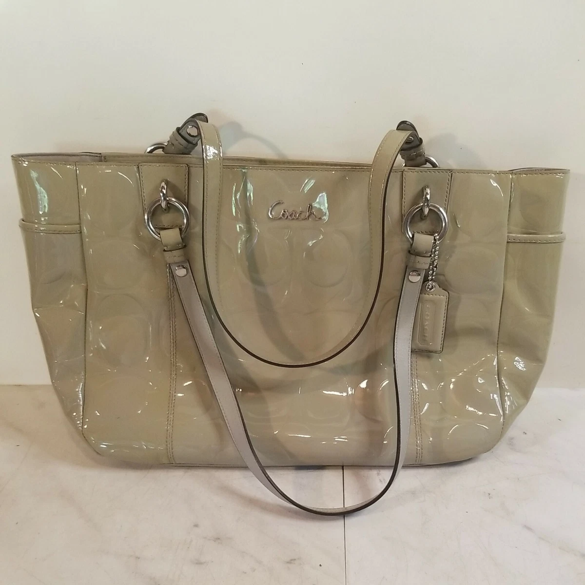 Vintage COACH Gray Leather Signature C1149 F17729 Tote Handbag eBay