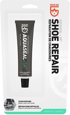 GEAR AID Shoe Repair Glue Fix Sole Heel Leather and Rubber Boots Aquaseal SR