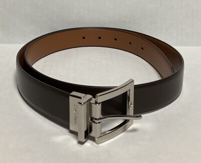 calvin klein men's reversible leather dress belt Calvin Klein Men's Reversible Saffiano Leather Dress Belt - Black