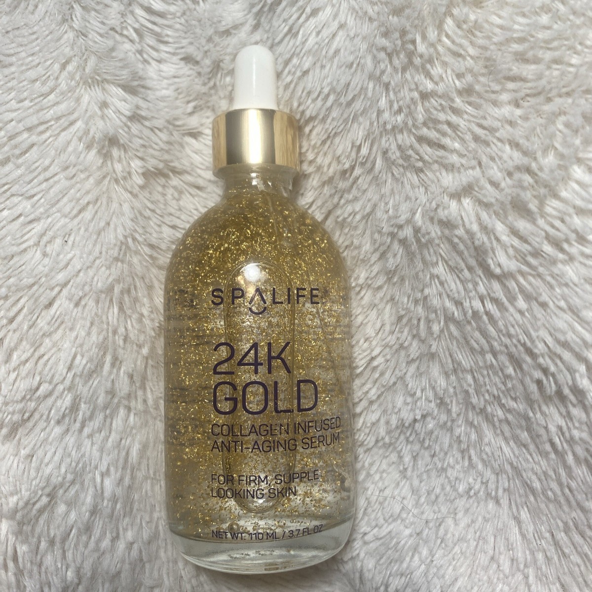 SpaLife 24K Gold Collagen Infused Anti-Aging Serum 3.7 FL Oz Glass