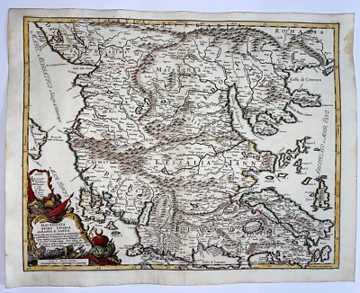 NORTHERN GREECE ALBANIA 1689 GIACOMO DE ROSSI LARGE ANTIQUE MAP