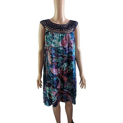 Soma Sz M Chiffon Overlay Short Dress in Sensational Navy | eBay
