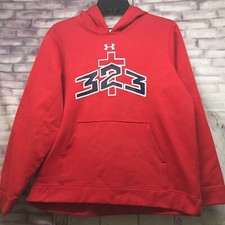 Under Armour Red 323 Hoodie Pullover Size YXL/JTG/EG Loose Fit