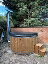 Wood Fired Hot Tub With Internal Heater And Fibreglass Tub