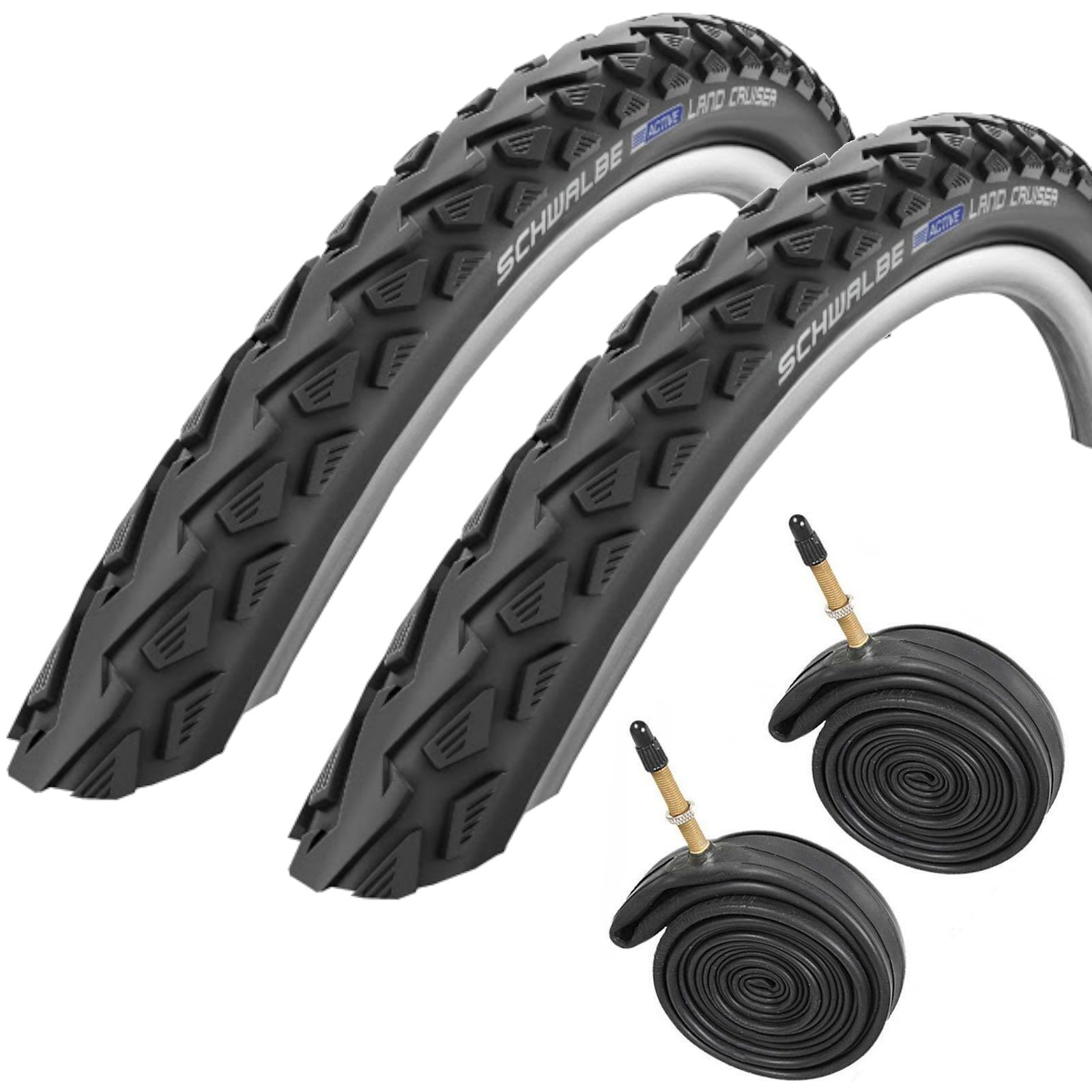700c Bike Tyre Schwalbe Land Cruiser 700 x 40c Hybrid Bike Tyres & Presta Tubes
