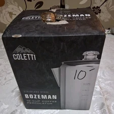 Coletti Bozeman 12 Cup Stainless Steel Coffee Percolator Camping OutdoorStovetop