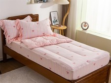 Rainbow Bow Printed Zipper Bedding Sets Twin for Kids Girls Lightweight