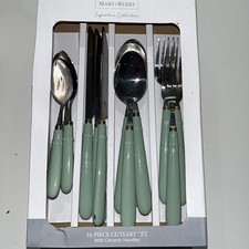 Mary Berry 16 Piece Cutlery Set, Stainless Steel Set Knife Fork Spoon Teaspoon