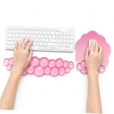 Cloud Gel Wrist Rest Set for Keyboard and Mouse Ergonomic Wrist Support Pink