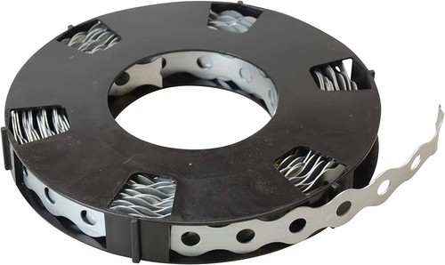 10 Metre Roll of 12mm Multi Purpose Perforated Galvanised Steel Strap Fixing 