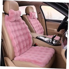 Thickened Plush Sheepskin Car Seat Covers for Women, Faux Fur Car Seat Pink