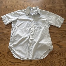 Vintage 60s Arrow Kent Collection 15.5 Light Blue Short Sleeve Button Shirt XL