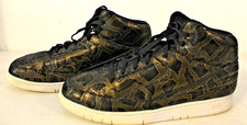 Hombres Talla 15 - ZAPATILLAS NIKE AIR PYTHON PREMIUM NEGRAS DORADAS PIEL DE SERPIENTE