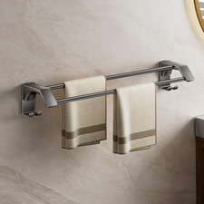 35.4 Inch Double Towel Bar for Bathroom Wall Mounted, Rustproof Stainless Steel