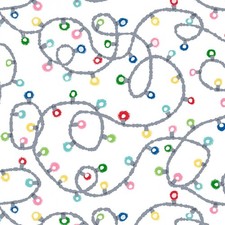 Feline Drive Fabric MAKE MERRY Christmas Lights White Fat Quarter 18"x22" FQ